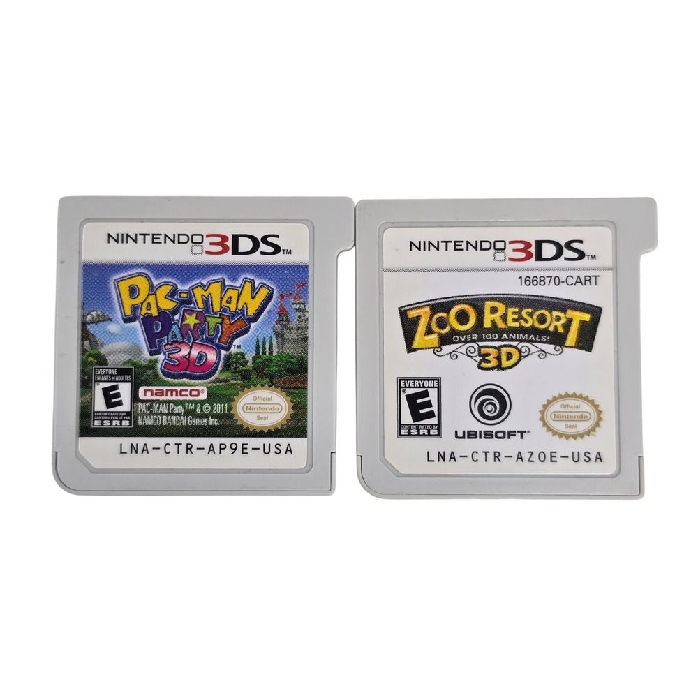Pac-Man Party 3D & Zoo Resort 3D Nintendo 3DS Game Cartridges Bundle